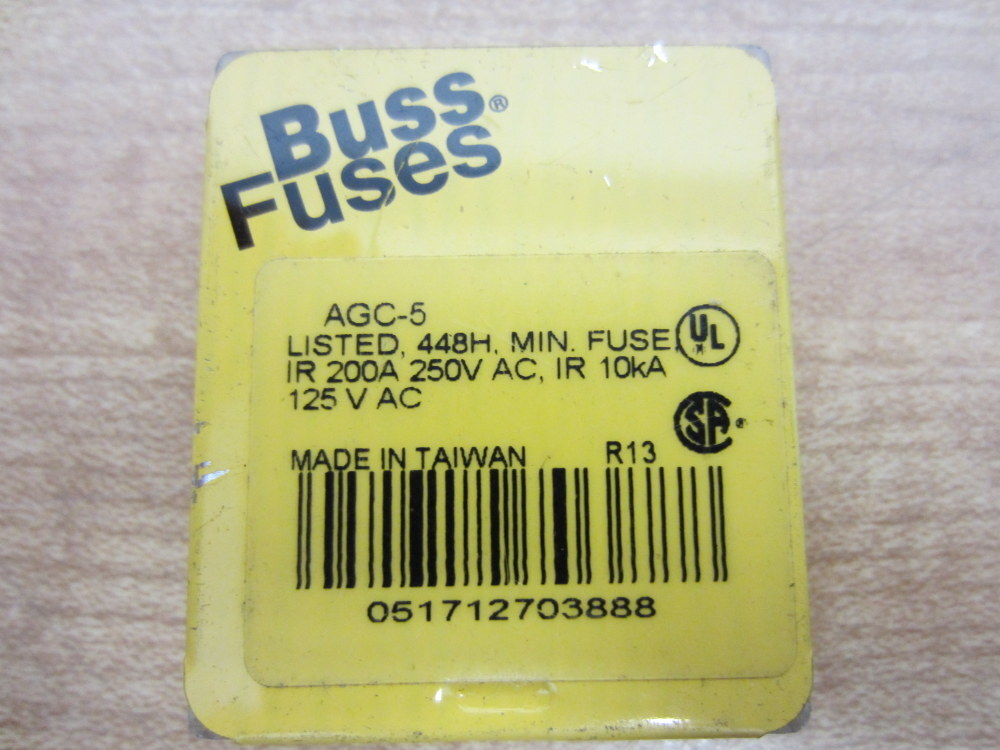 Buss AGC-5 Bussmann Fuse Cross Ref 4XH46 Fine Wire Element (Pack of 10)
