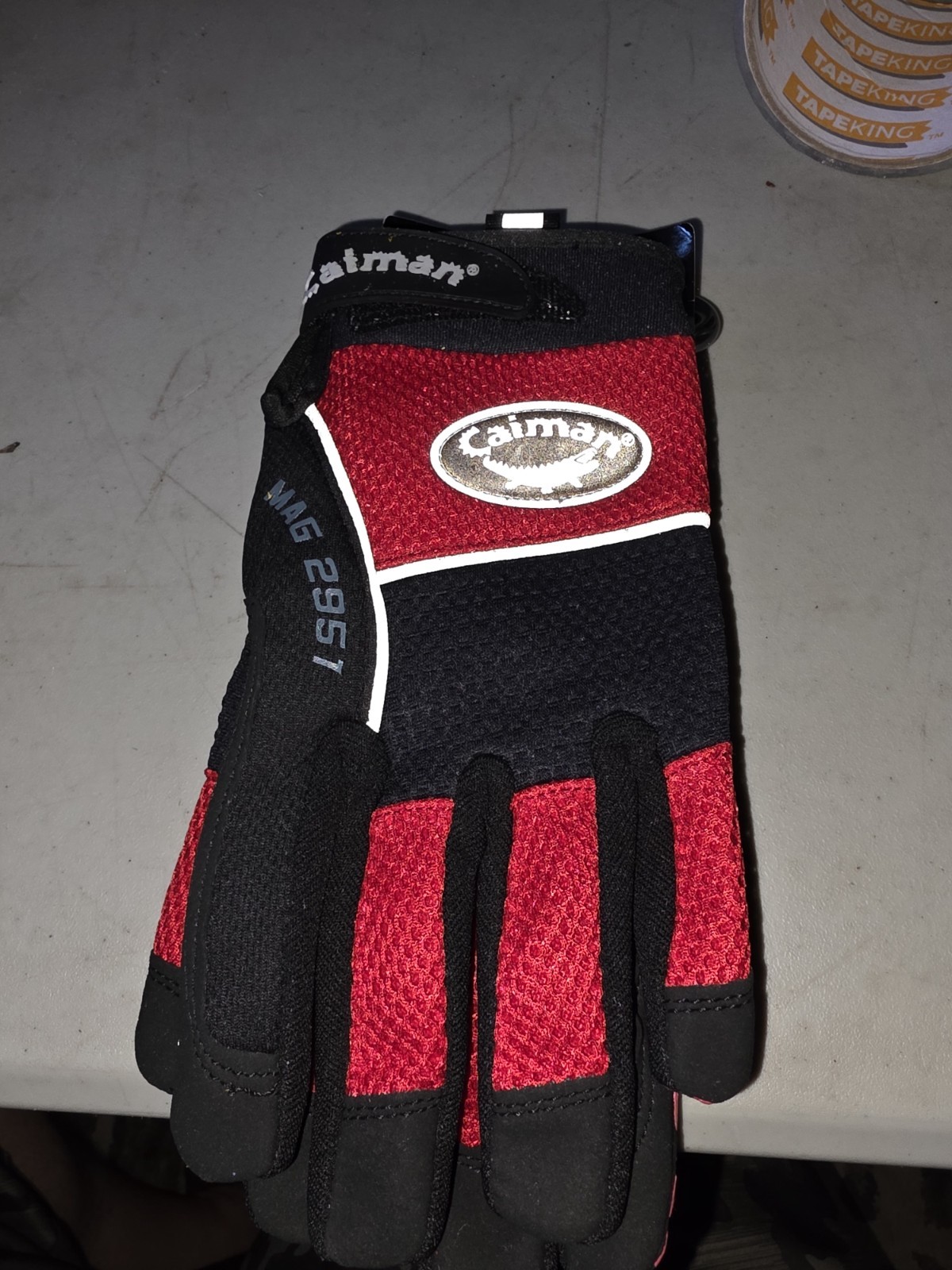 Caiman 2951-L Silicon Grip Gloves Large Red/Black