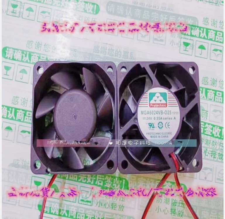 1 PCS MAGIC Fan MGA6024VB-O25 DC24V 0.55A 6025 6CM 2 wire cooling fan