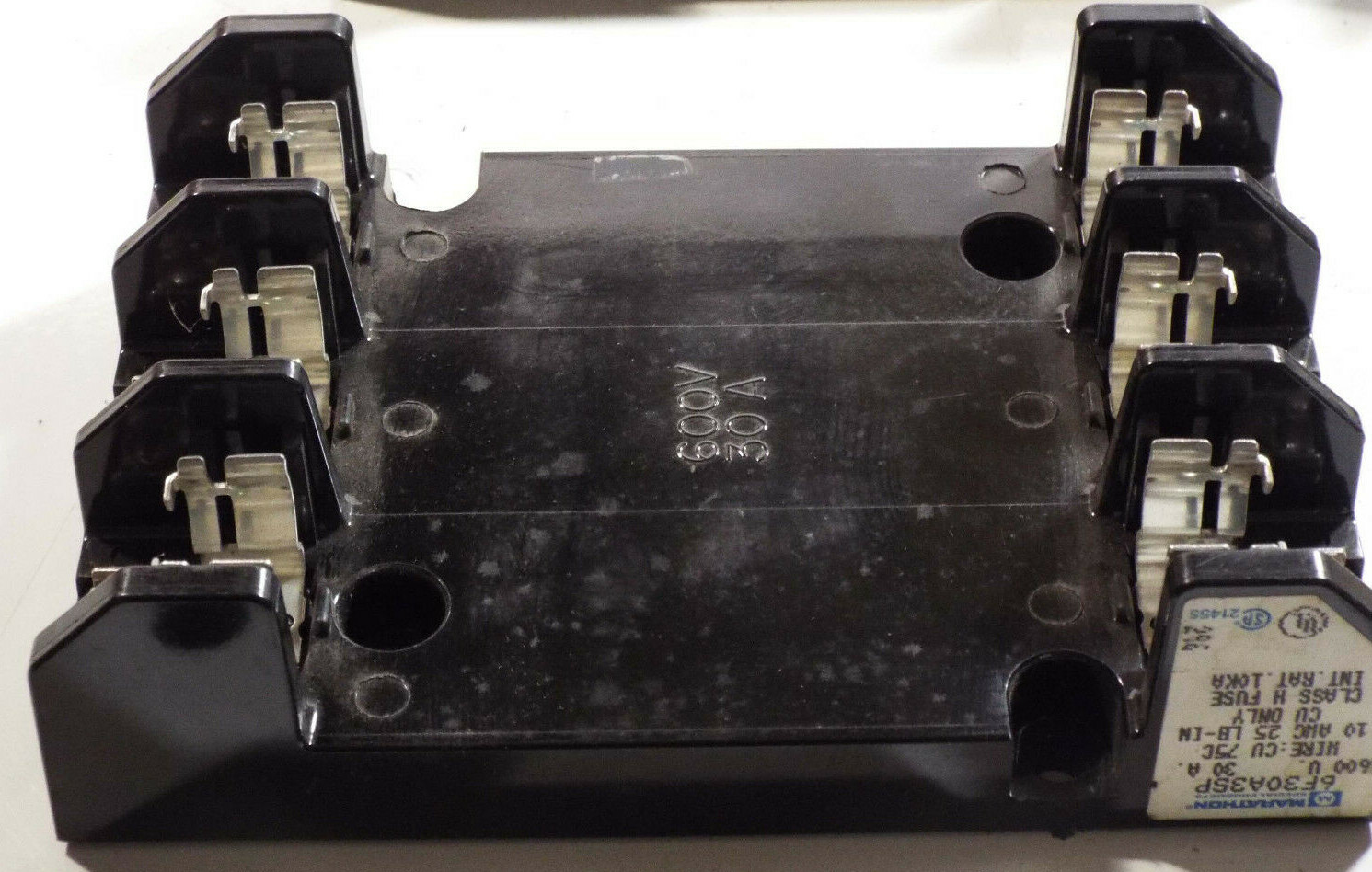 1 NEW MARATHON 6F30A3SP FUSE HOLDER, 600 V 30 A NNB ***MAKE OFFER***