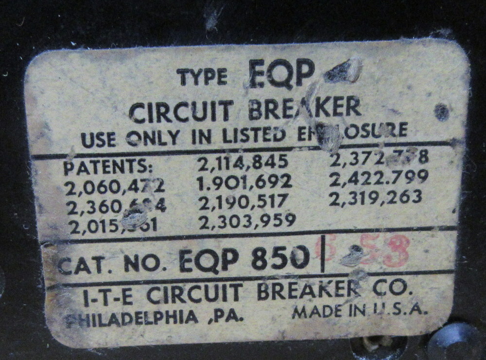 ITE EQP 850 50A Circuit Breaker EQP850 (Pack of 3)