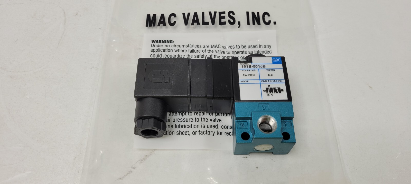 NEW MAC 161B-501JB Solenoid Valve 24V 6.0W