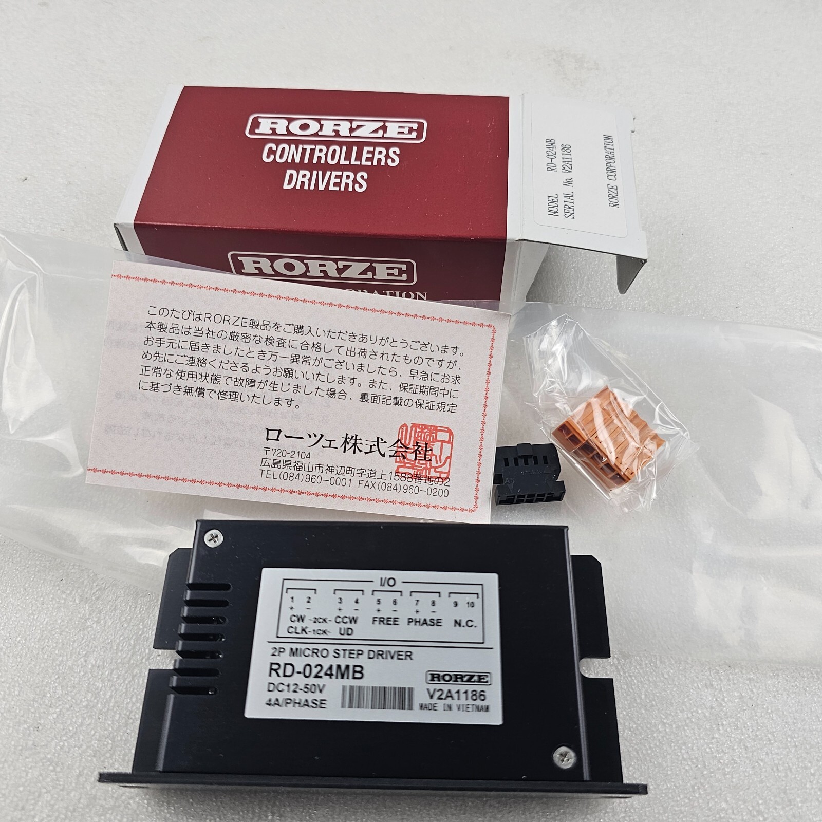 RORZE CORPORATION DRIVERS 2P MICRO STEP DRIVER RD-024MB