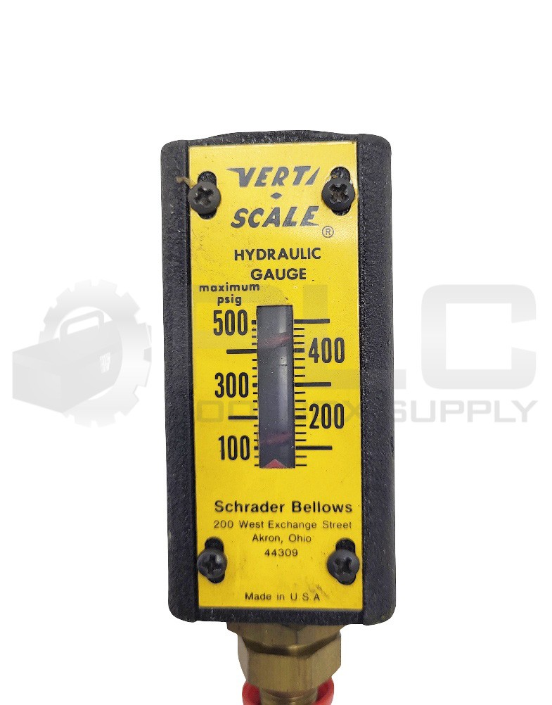 NEW SCHRADER BELLOWS 500-100 HYHDRAULIC GAUGE VERT SCALE