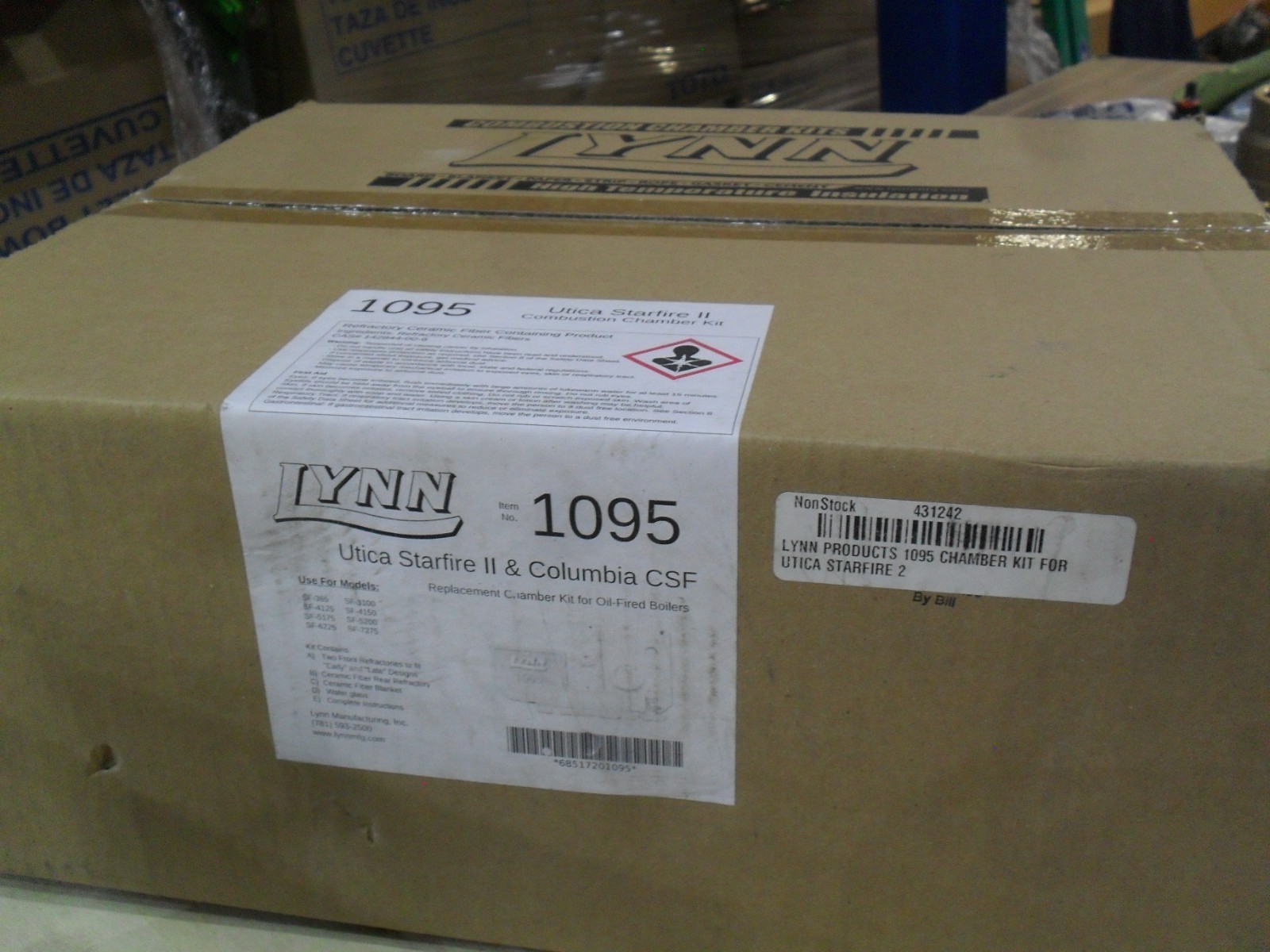 LYNN 1095 Utica Starfire II 2 & Columbia CSF boiler Chamber kit S3