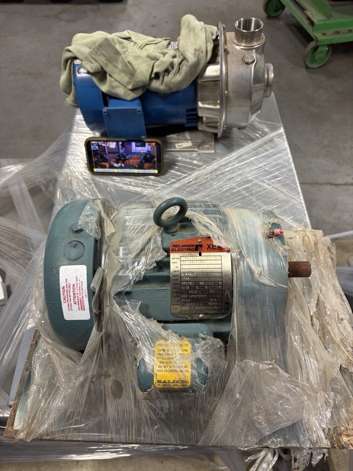 NEW RELIANCE ELECTRIC P14G7521N MOTOR 2HP 230/460V 5.4A/2.7 1755RPM