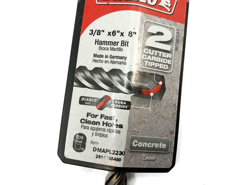 Lot of 4 Qty Diablo DMAPL2230 SDS-Plus 2-Cutter Hammer Bit 3/8″ x 8″ NEW