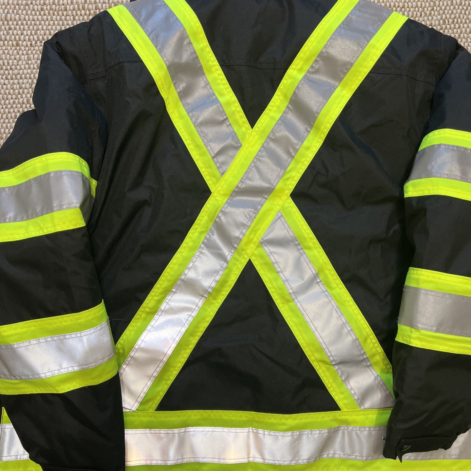 Men’s Hi-Vis 5-in-1 Safety Jacket, 300D Poly Oxford with PU Coating, Black, XLT