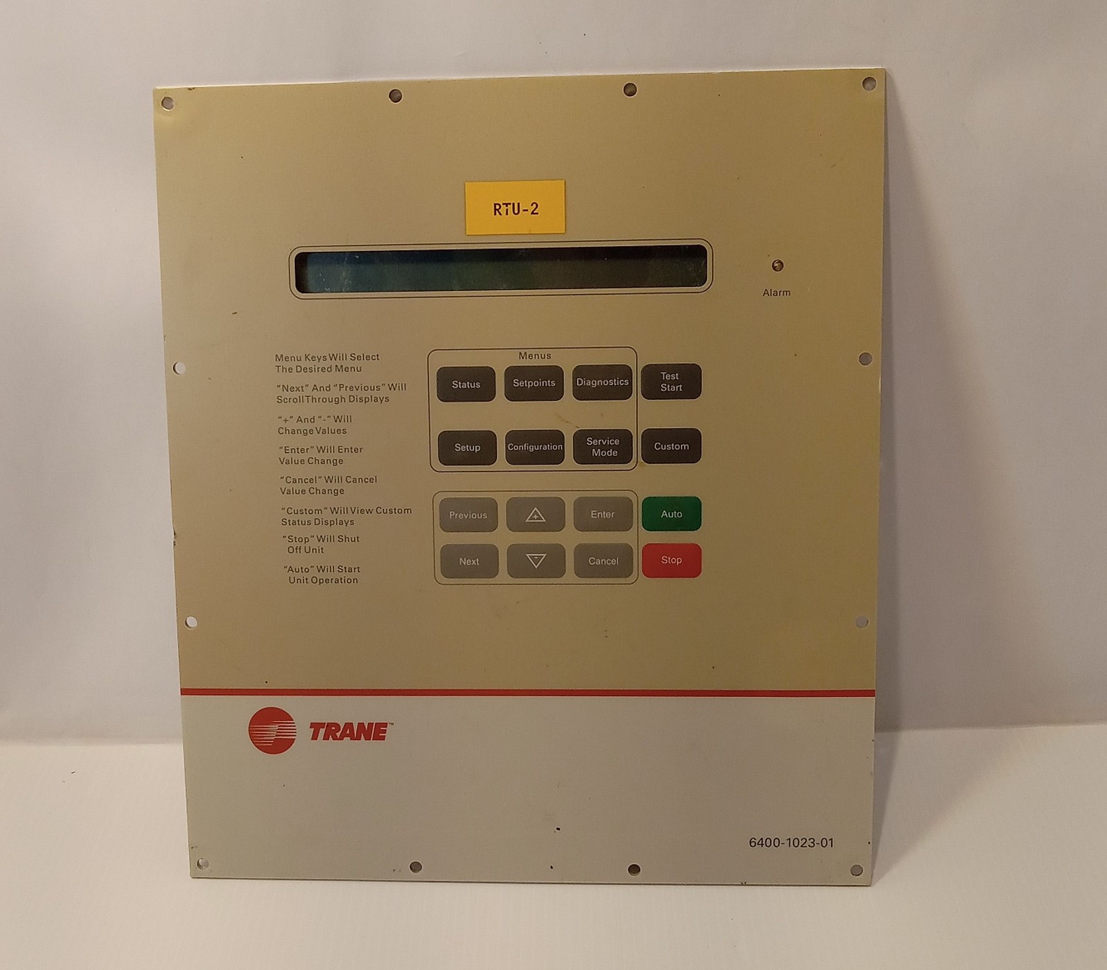 1 USED TRANE 6400-1023-01/ X13650780060 REV 102 CHILLER PANEL ***MAKE OFFER***