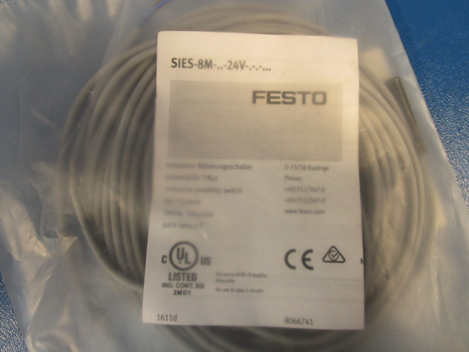 FESTO SIES-8M-PS-24V-K-7,5-OE, 551386 Proximity sensor, INDUCTIVE, WITH CABLE