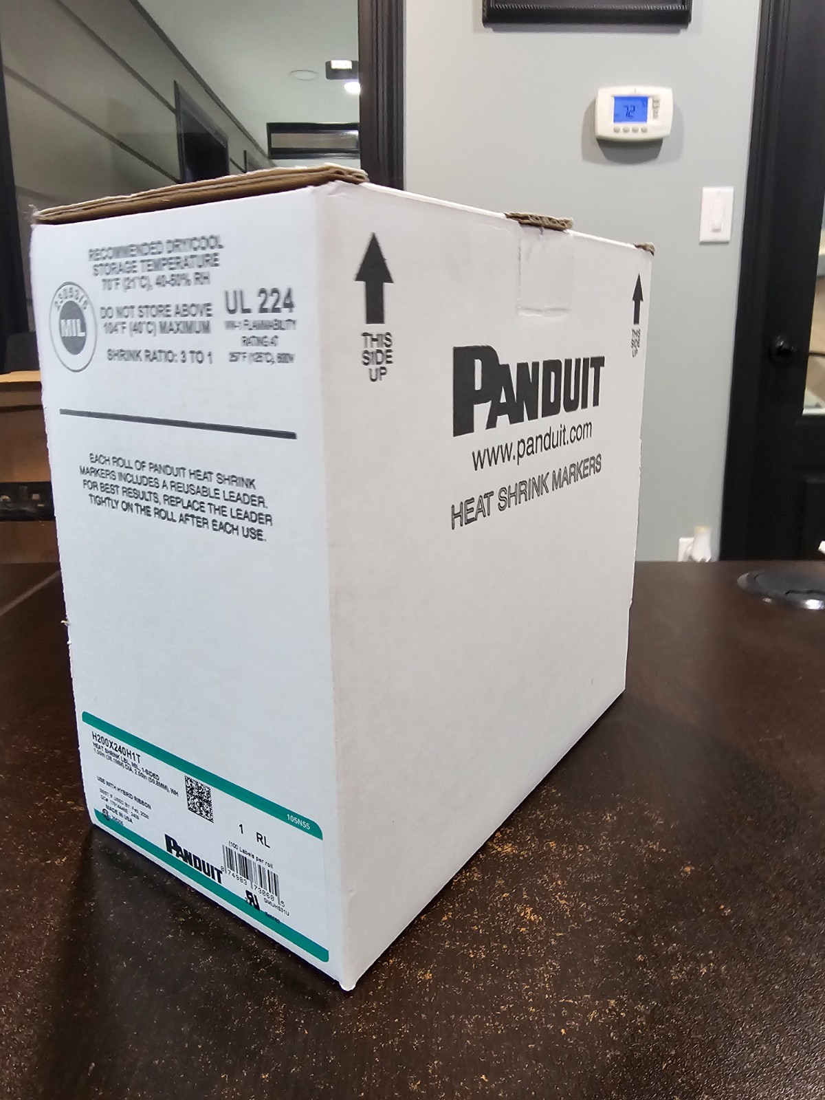 PANDUIT H200X240H1T Heat Shrink Labels, White, 2.4″ x 2.0″, 100/Box, Polyolefin