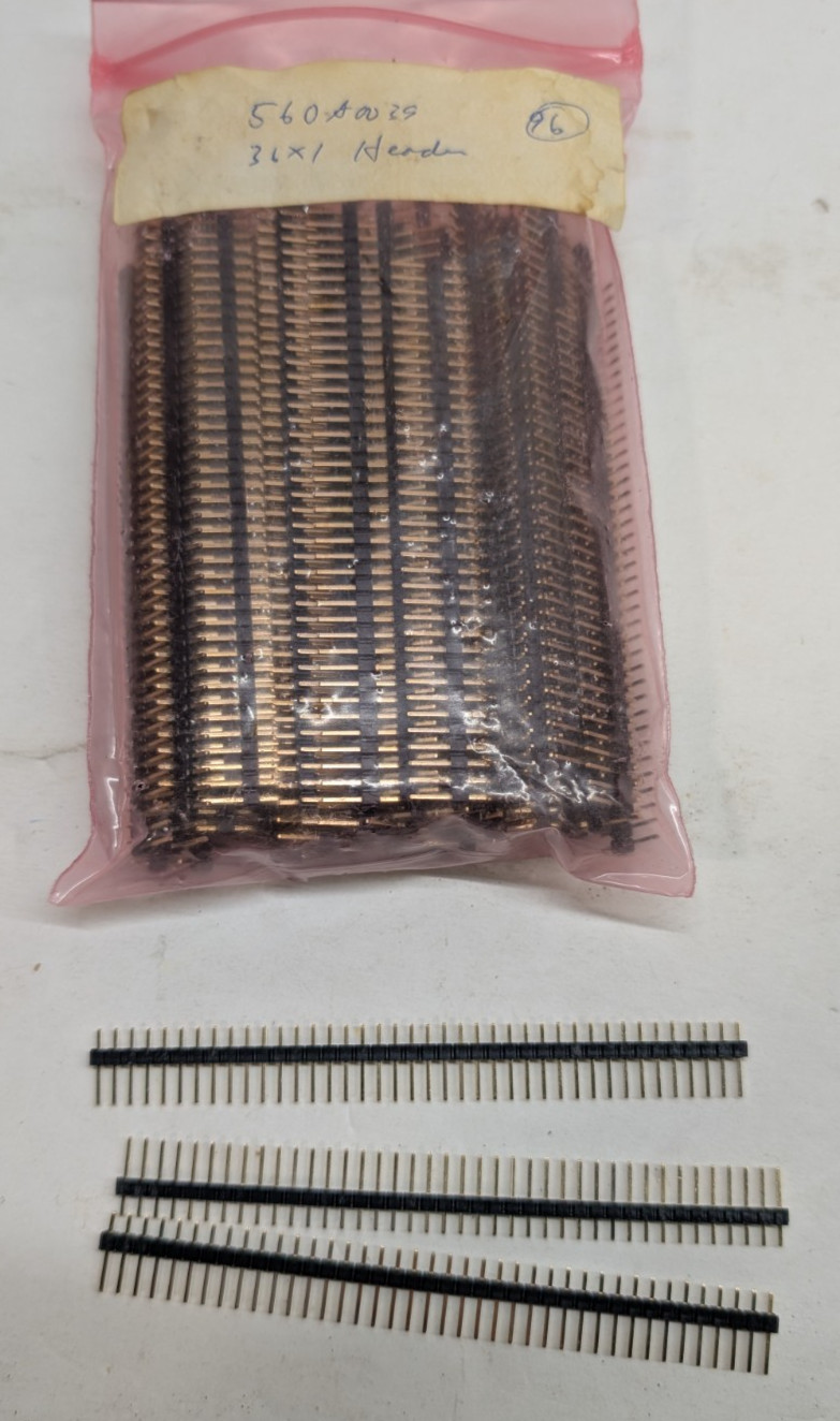 Lot of 90 AMP 36-Pin Single Row Gold Plated Male Header Strips 2.54mm NOS