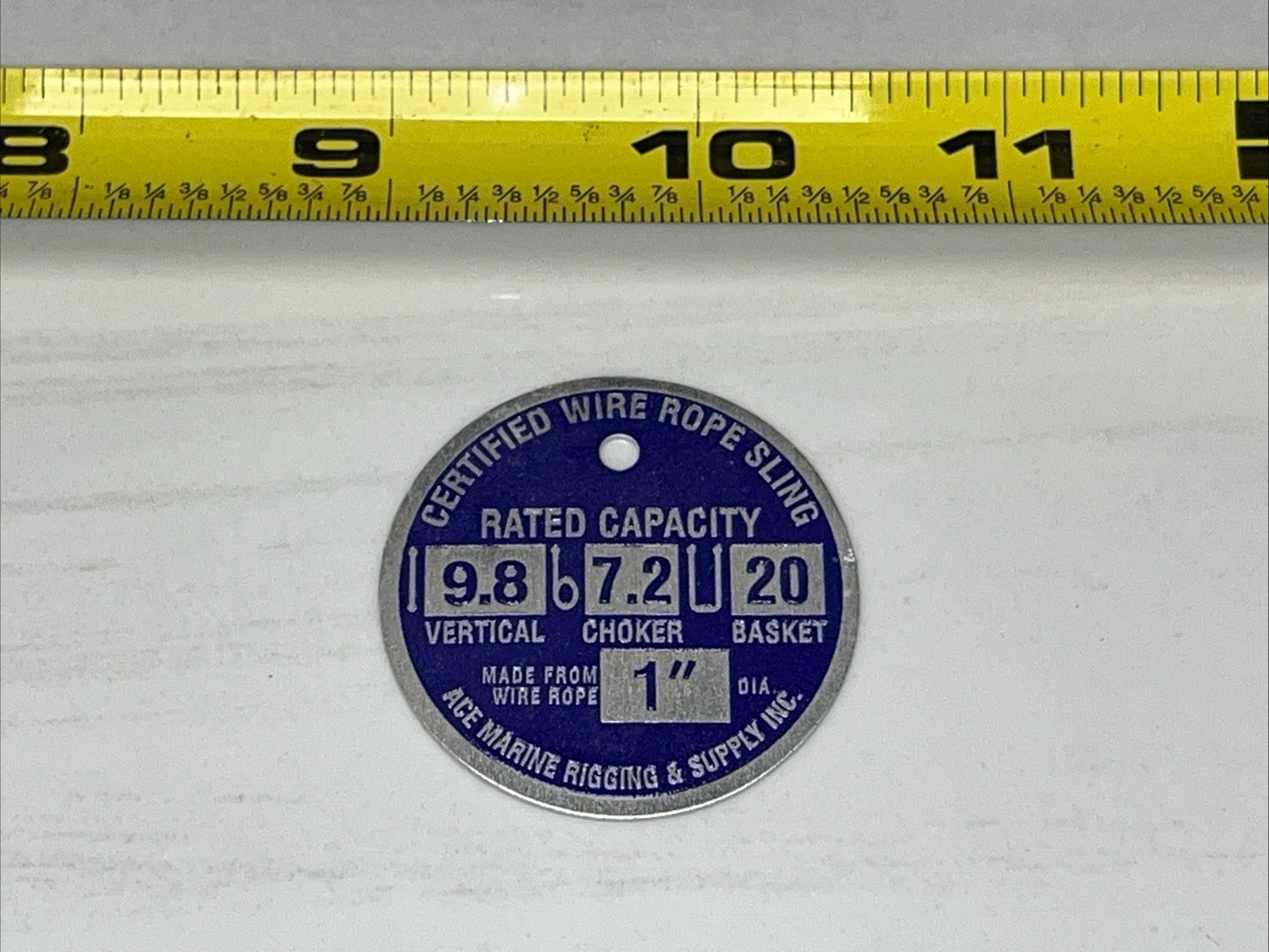 250 QTY! BULK LOT Certified Wire Rope & Rigging Sling Tag 1-1/2” 9.8 7.2 1”