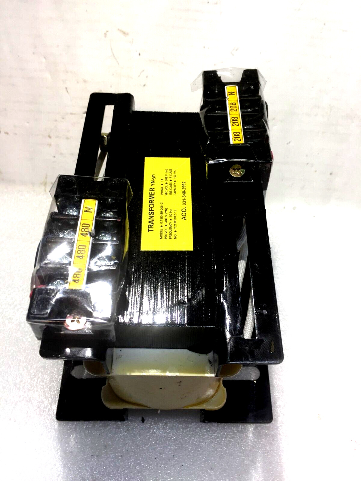 ACO NEWTRANSFORMER YN-yn MODEL 0.15K 480 -208-01 3PH 50/60HZ PRI480 SEC 208W/NEU