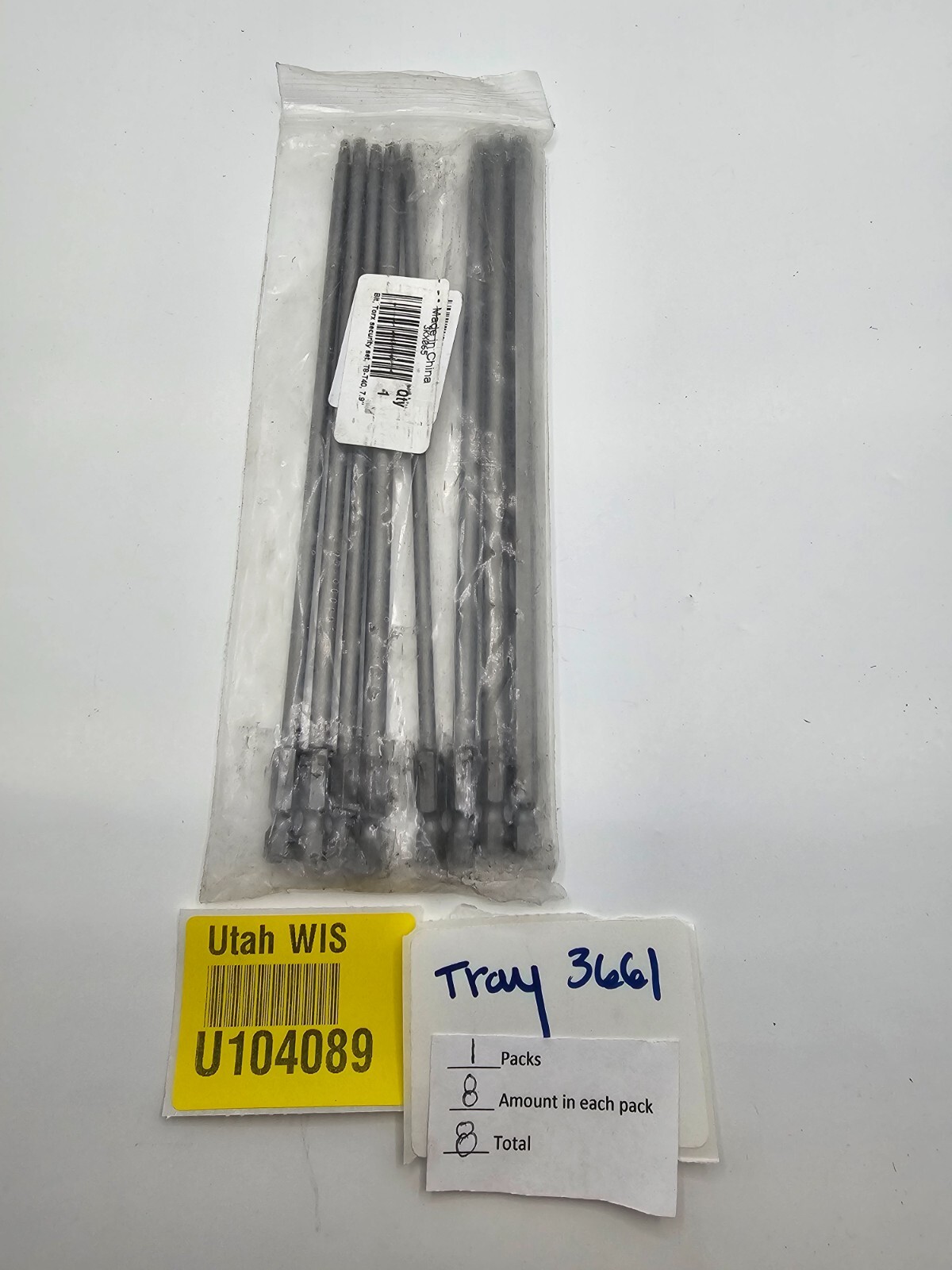 8 Pieces Security Torx Bit Head Screwdriver Bit Assembly 7.9″ Long T8-T40 3KX065