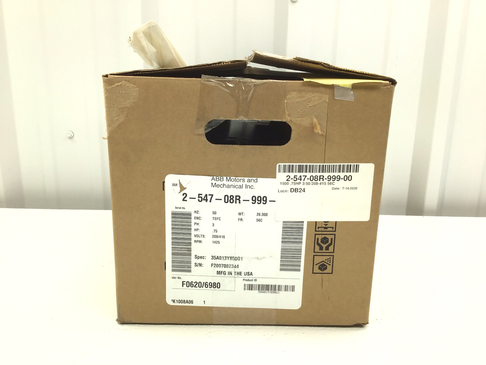 NEW BALDOR 35A013Y850G1 MOTOR 2-547-08R-999-00 .75HP 1425 RPM