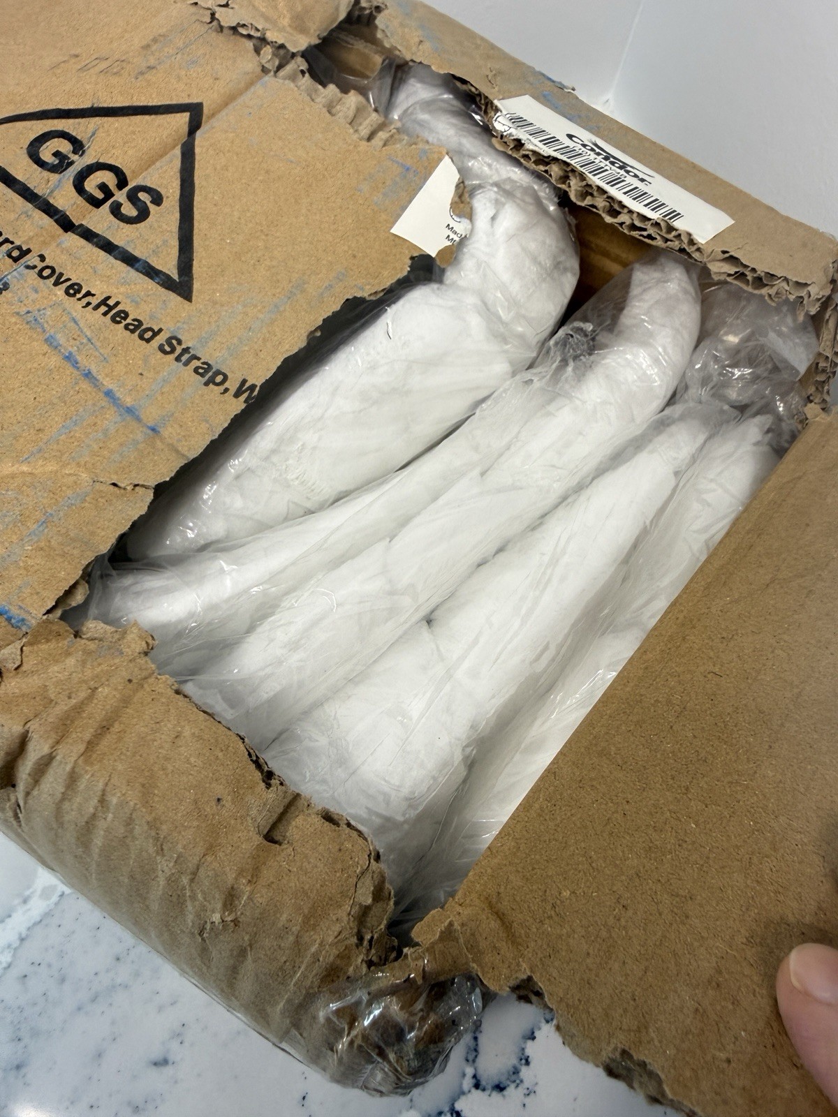 Condor Beard Cover net Head Strap White PK100 1TTV4B Disposable case of 1,000