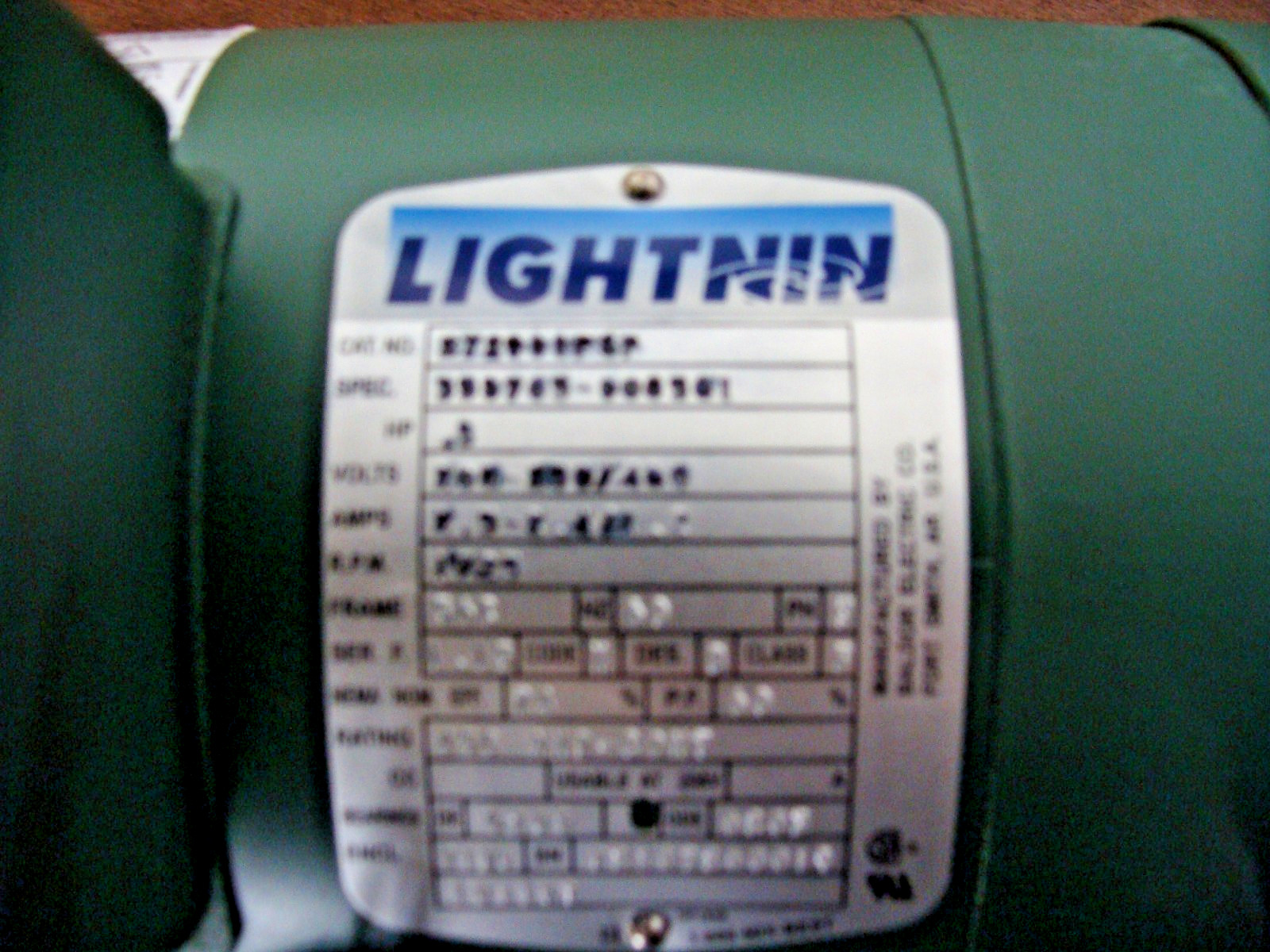 BALDOR 272911 PSP LIGHTNIN SPXFLOW MOTOR 1/2 HP 208-230/460 1725 RPM