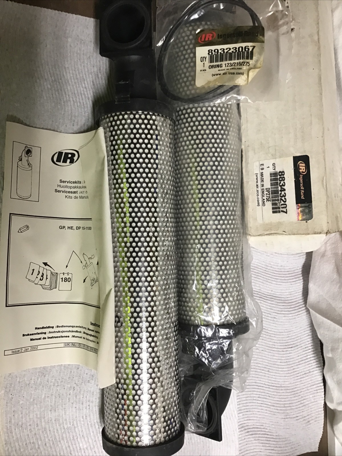 Lot Of 2 Ingersoll-Rand 88343207 Dust Particle Filter Element NOS