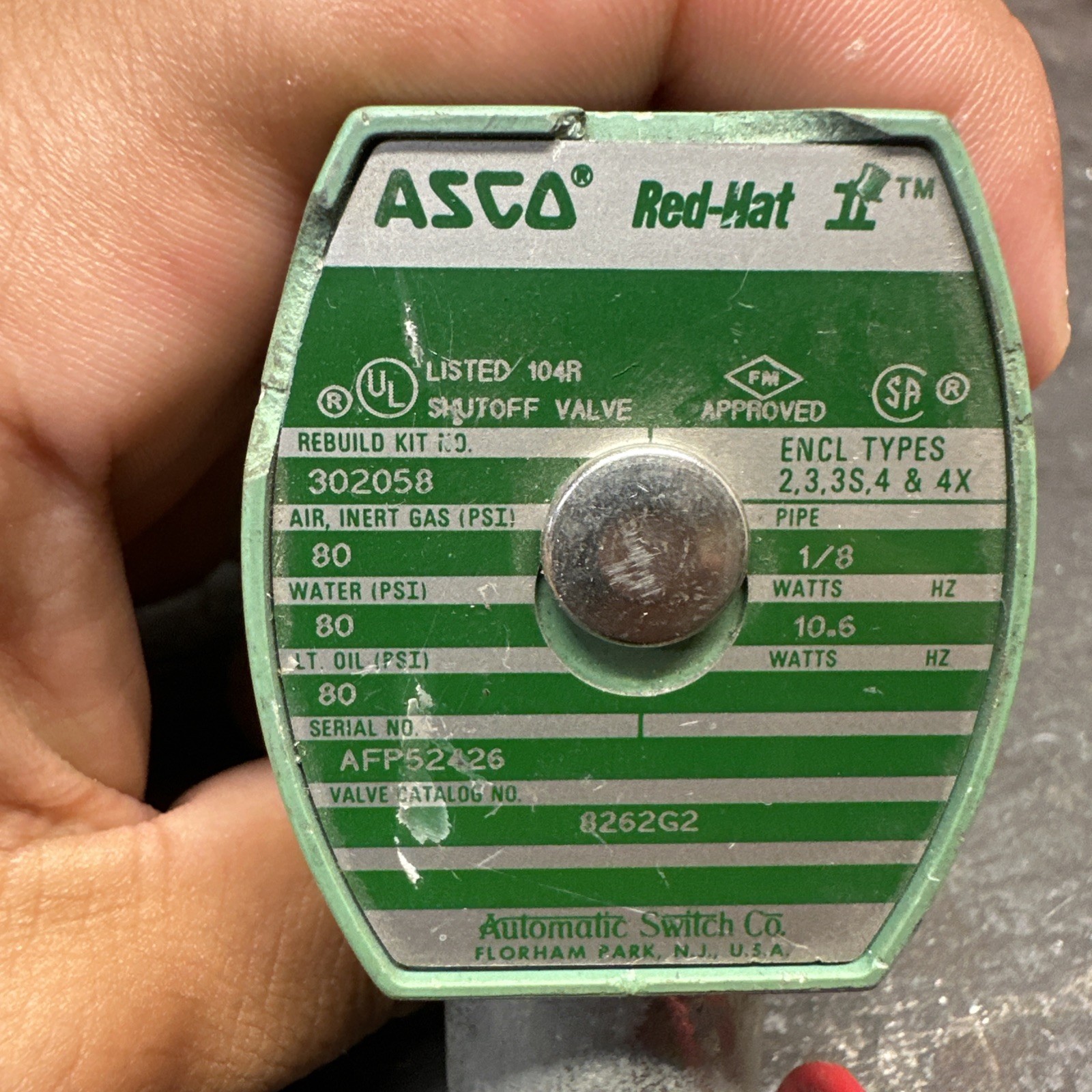 ASCO 8262G2 SOLENOID VALVE