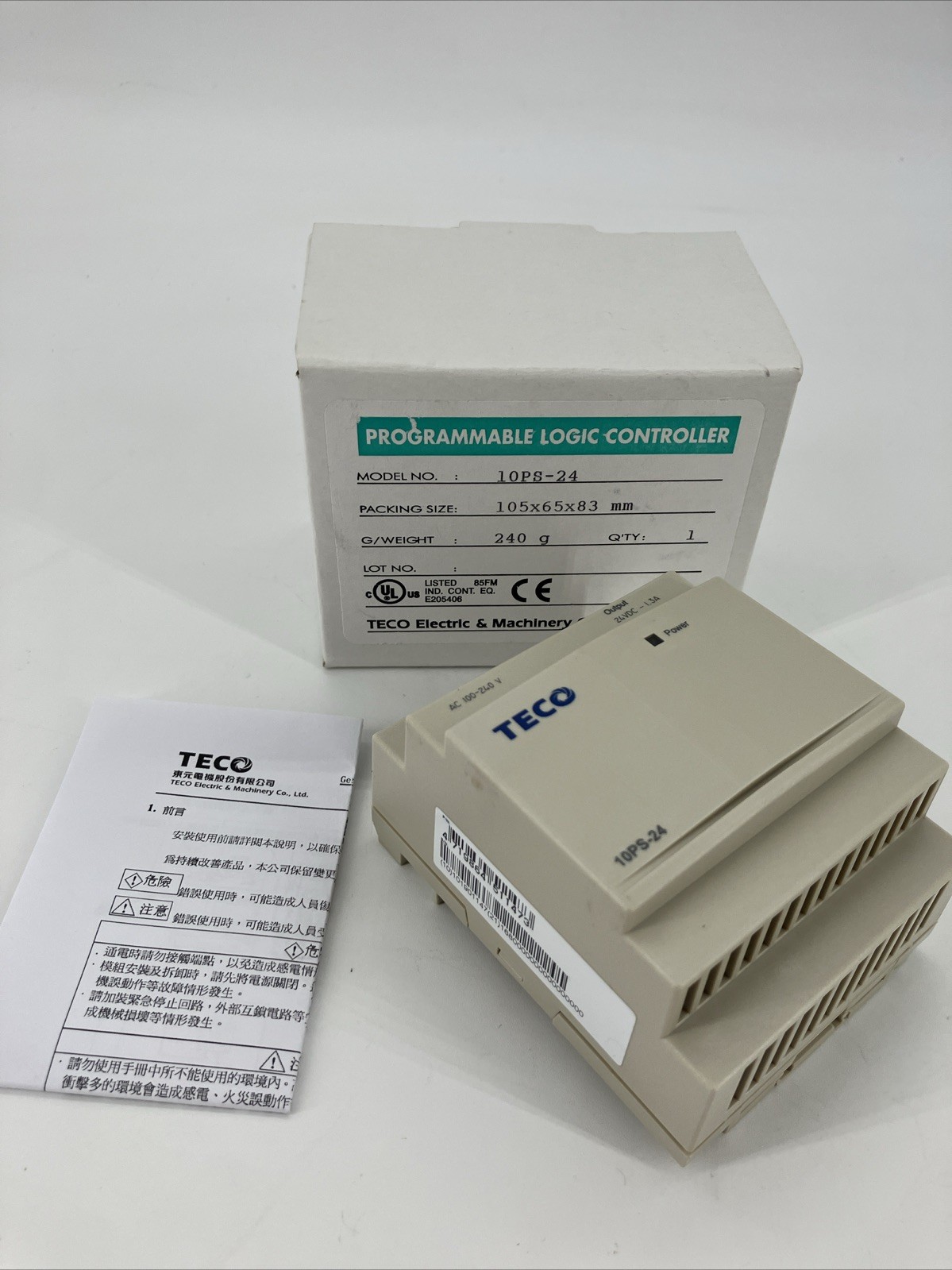 TECO Controller 10PS-24 100-240VAC 0.85-0.45A NSNP Ships Fast