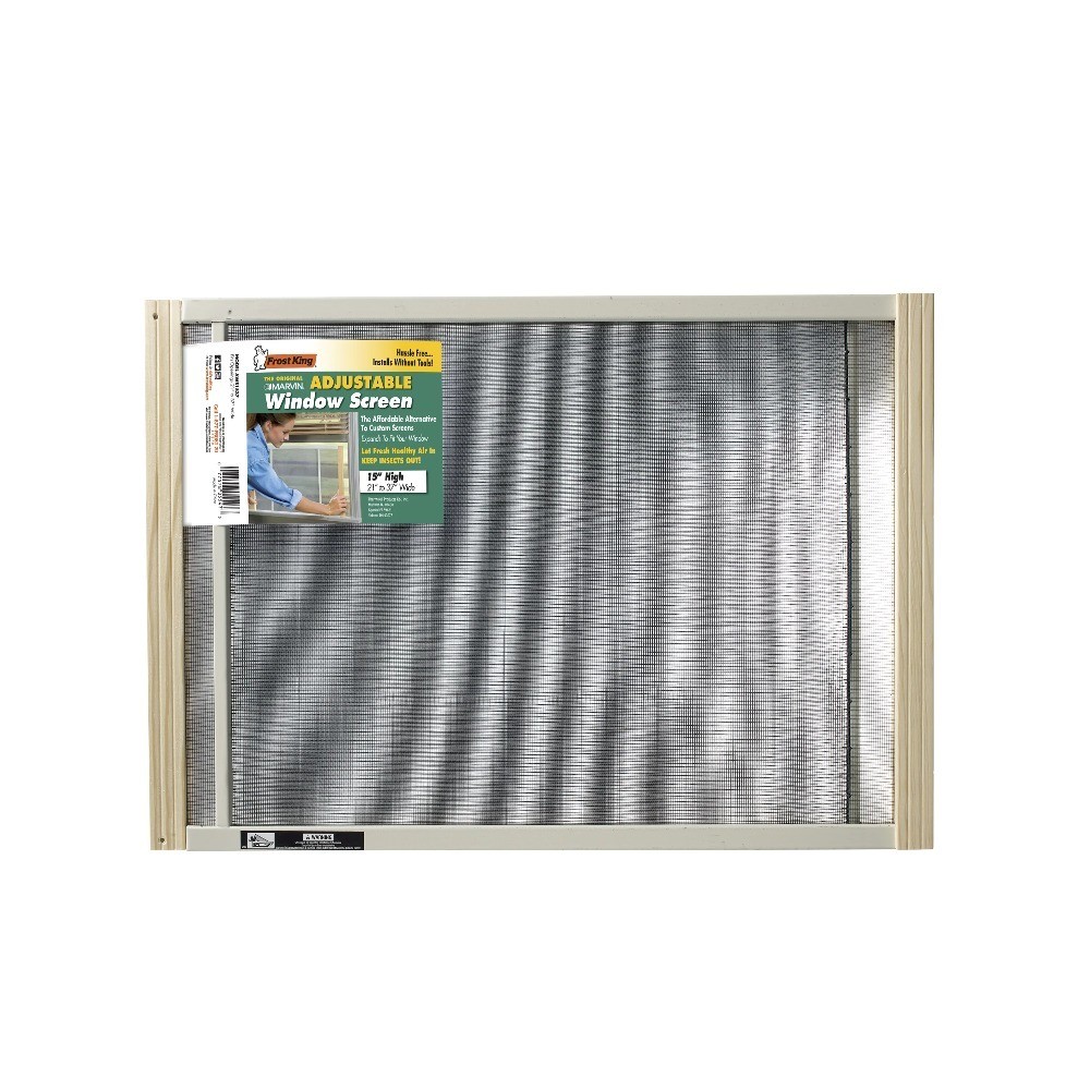 Frost King AWS1537/6W W.B. Adjustable Window Screen, 15″ High with Wood Frame,