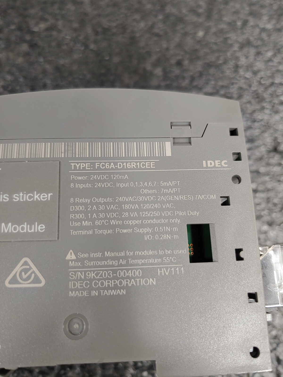 IDEC MICROSMART FC6A-D16R1CEE PLC 16IO 24VDC Relay