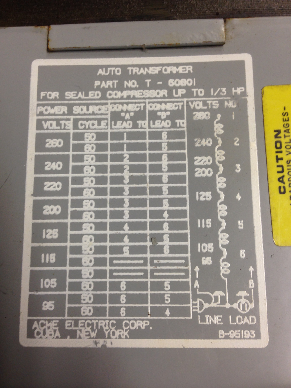 Auto Transformer Part No. T – 60801