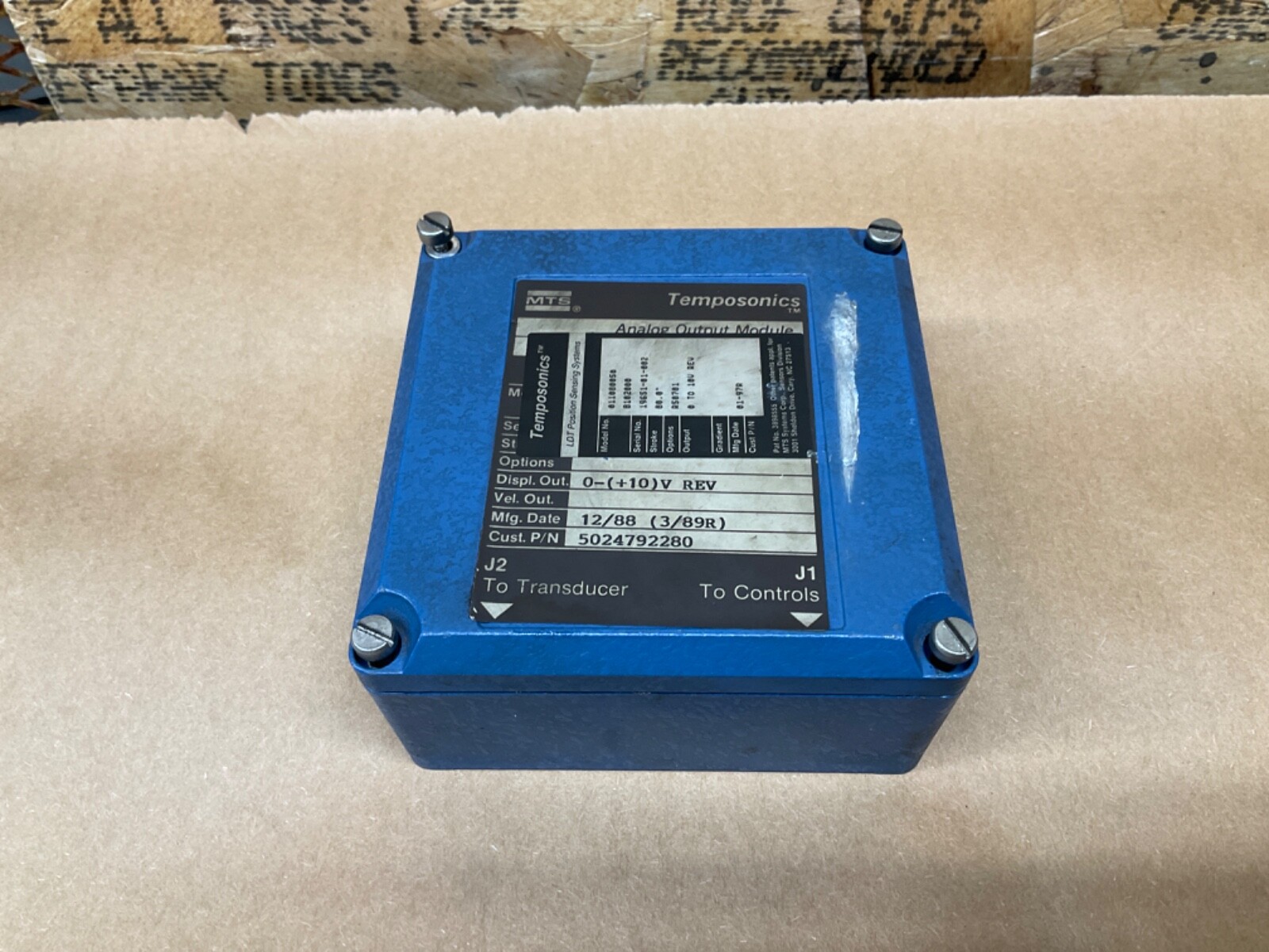 MTS TEMPOSONICS 0110800508102000 ANALOG OUTPUT MODULE 80.0” STROKE #87A42*IAC