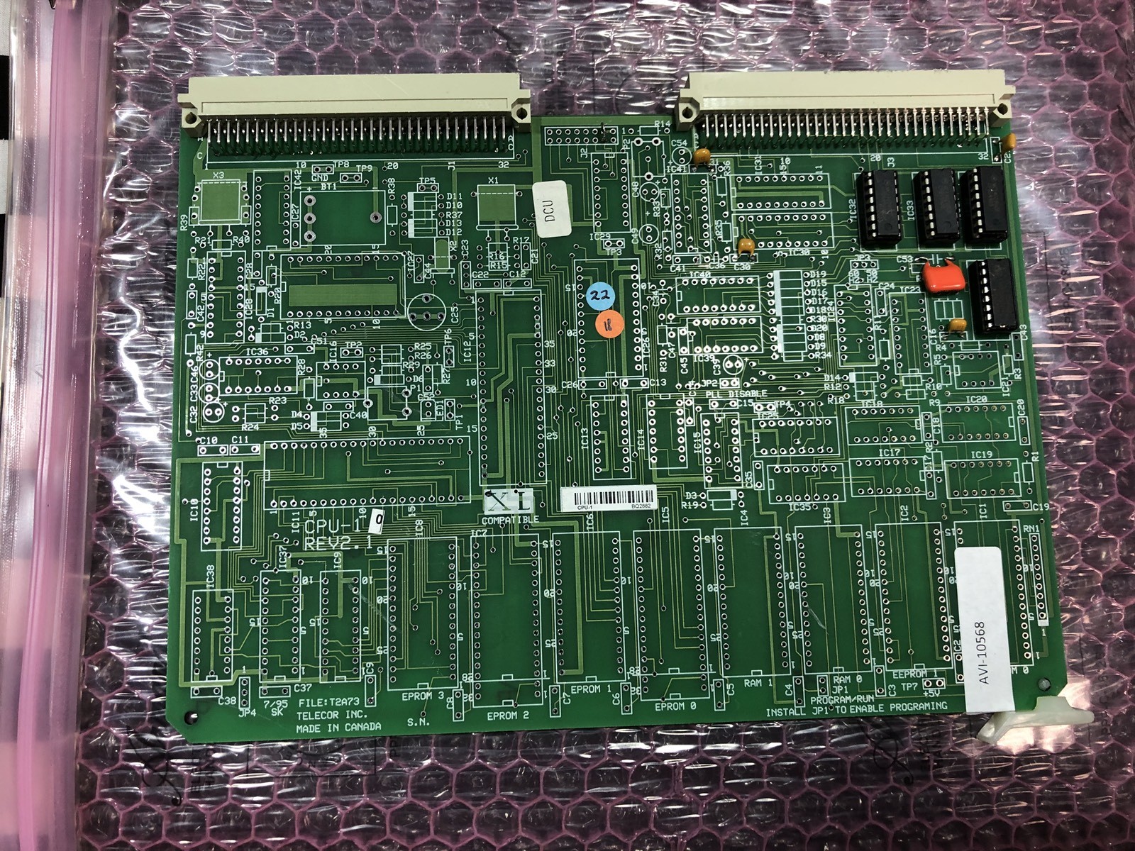 TELECOR PROGRAM / RUN T2A73, CPU-1, CPU1, SHIPSAMEDAY Box 11 “F”