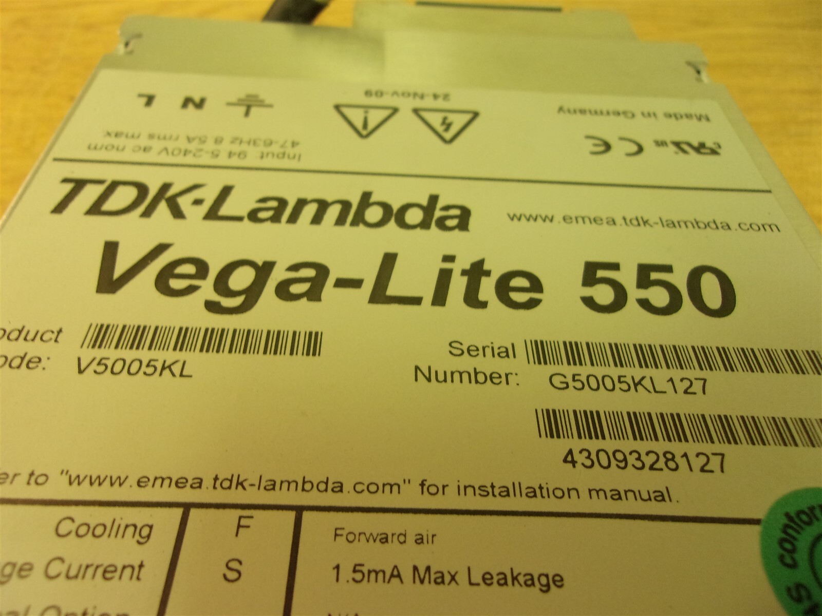 TDK Lambda Vega-Lite 550 Power Supply *FREE SHIPPING*