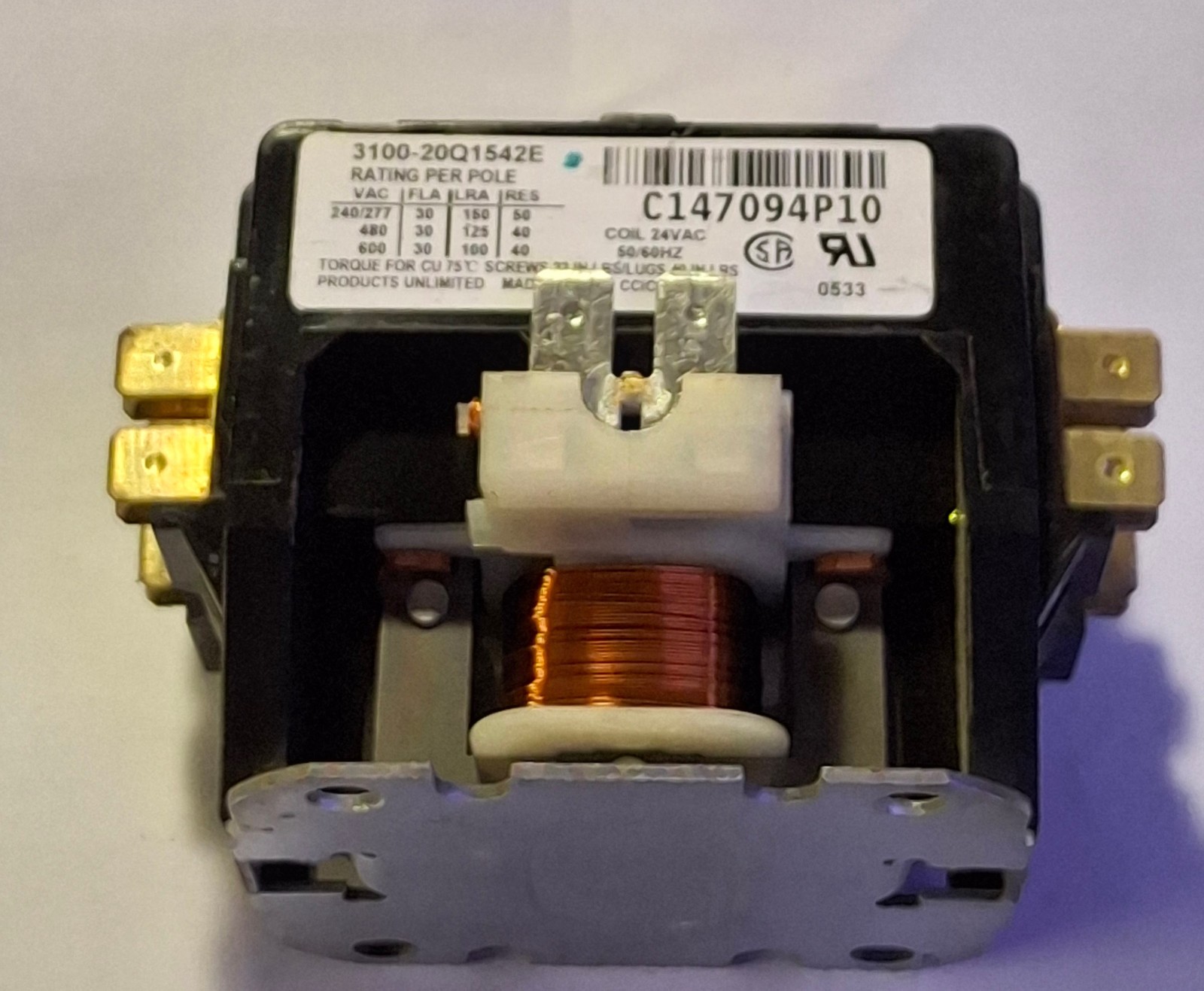 1 USED PRODUCTS UNLIMITED 3100-20Q1542E C147094P10 CONTACTOR ***MAKE OFFER***