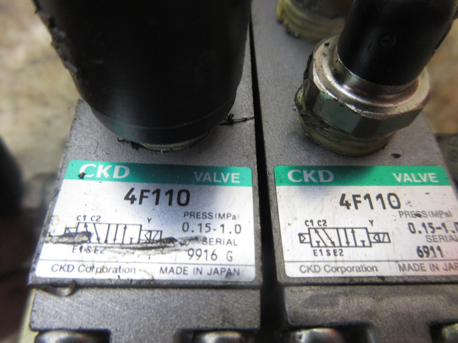 MATSUURA MC-600V CNC MILL CKD VALVE 4F110 6911 AC110V 120V60HZ SET OF VALVES