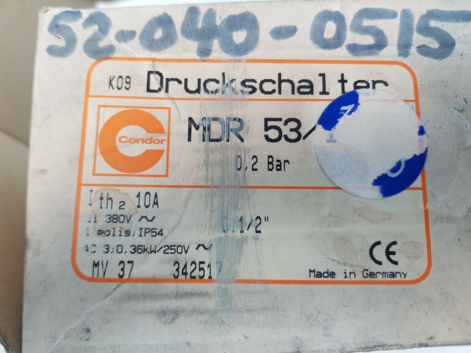 CONDOR MDR 53/1 932278, 0.2 Bar