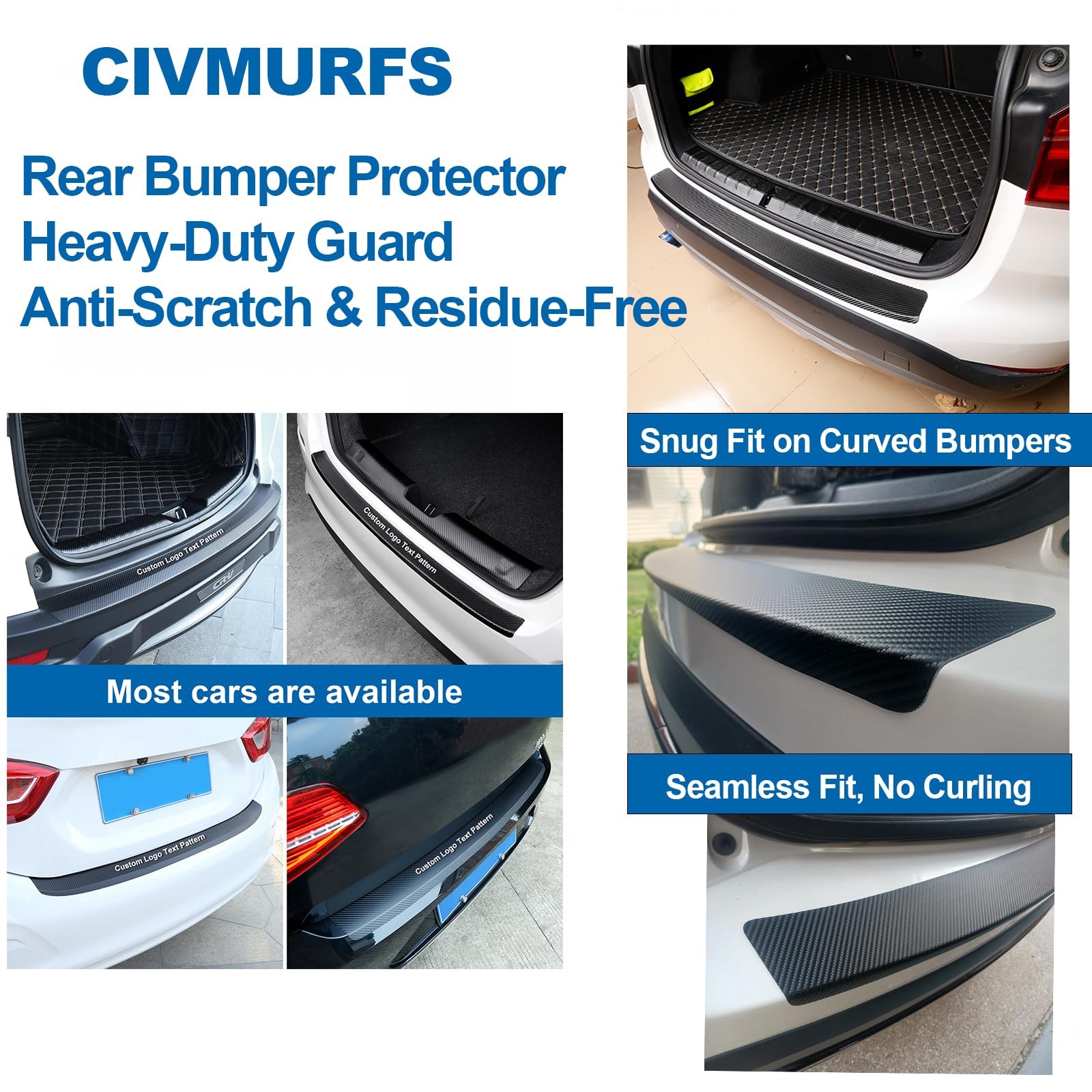 42 Inch Carbon Fiber Bumper Protector Trunk Guard Heavy Duty Anti Scratch SUV Tr