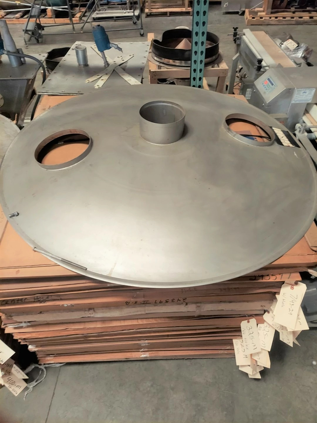 60” STAINLESS SWECO SCREENER COVER LID, UNUSED