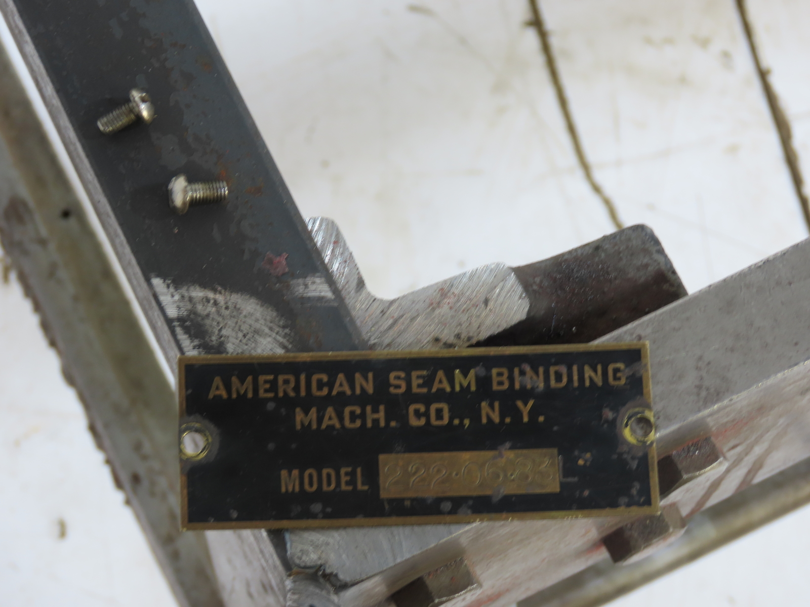 American S.B. Mach Co. Industrial Machine Table Cast Iron Stand Legs Base 7FT L