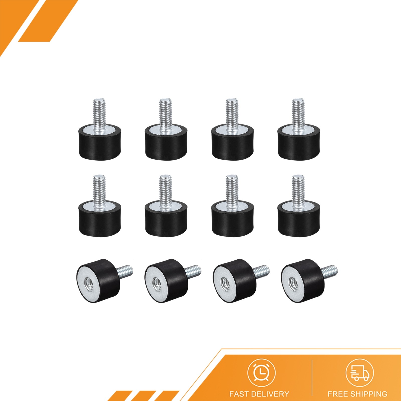 12pcs – Rubber Mounts M4 Male/Female Vibration Isolator Shock Absorber 15mmx10mm