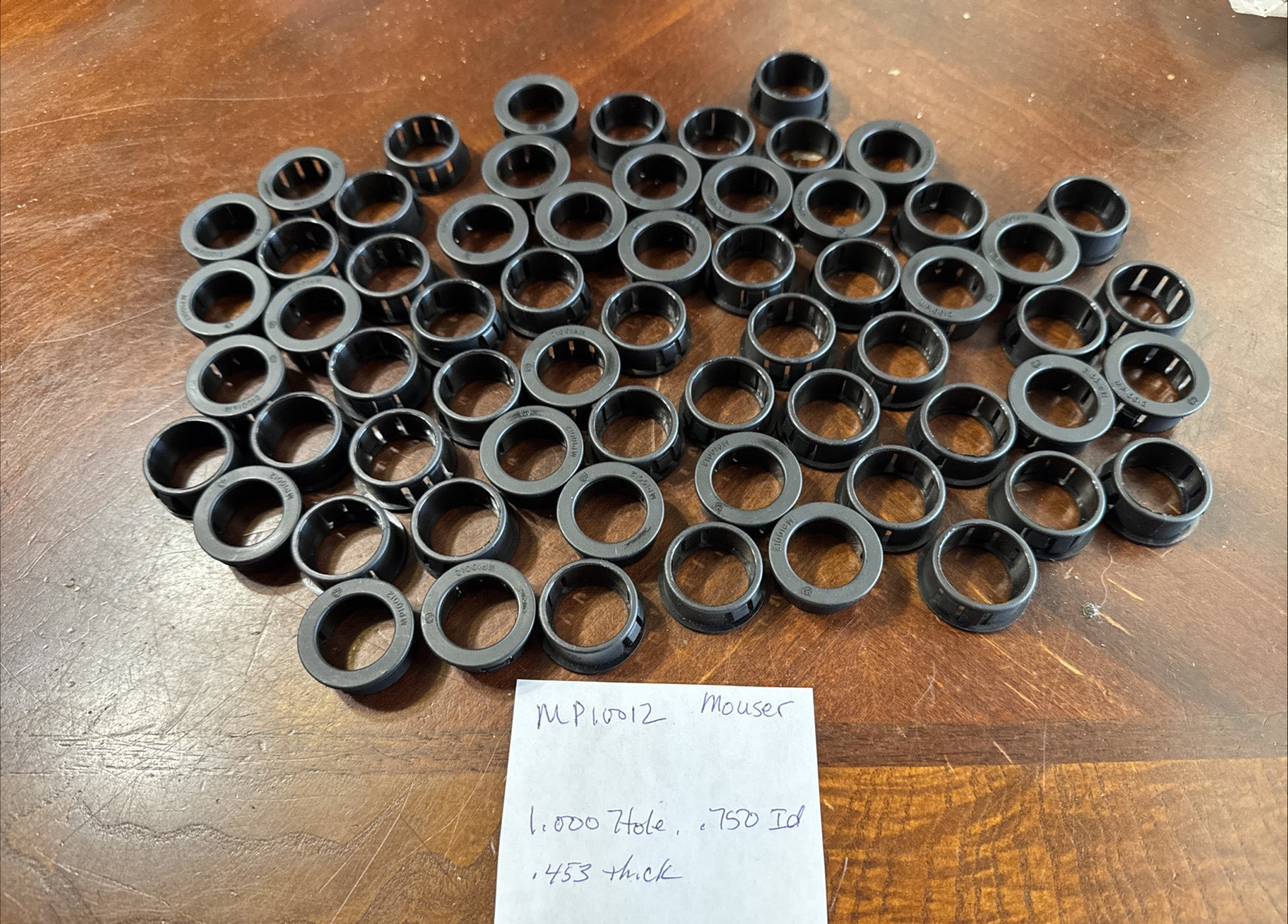 Mouser MP10012 Grommet 1.0 Hole .75 ID .453 thick (69 pcs) & WG0906 1/2″
