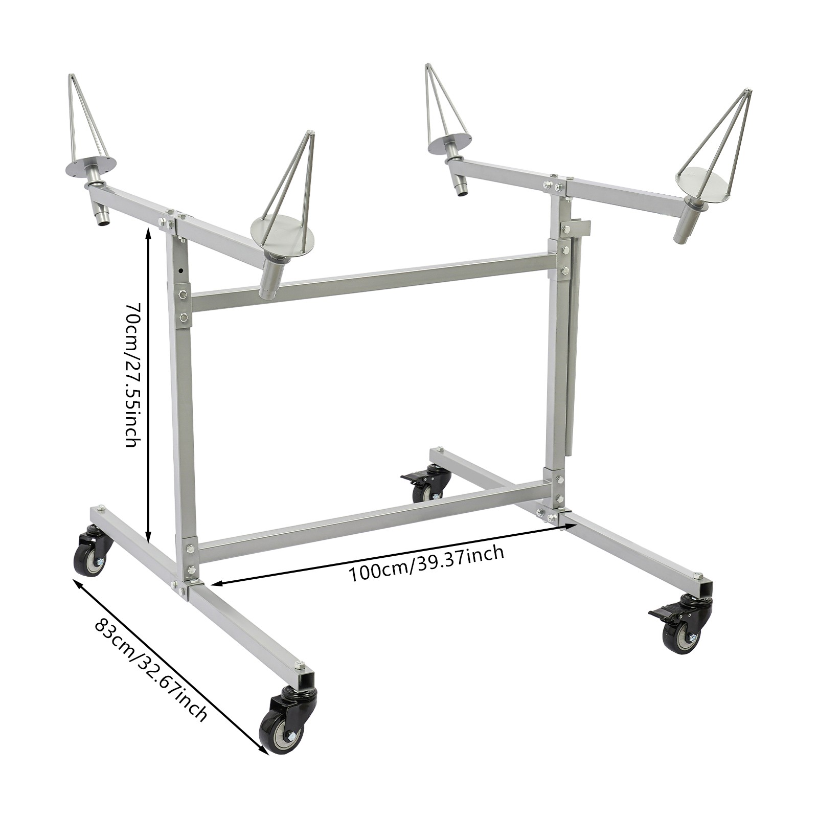 Mobile Wheel Rim Painting Stand F02 With Swivel Casters 300lbs Heavy Duty Rack