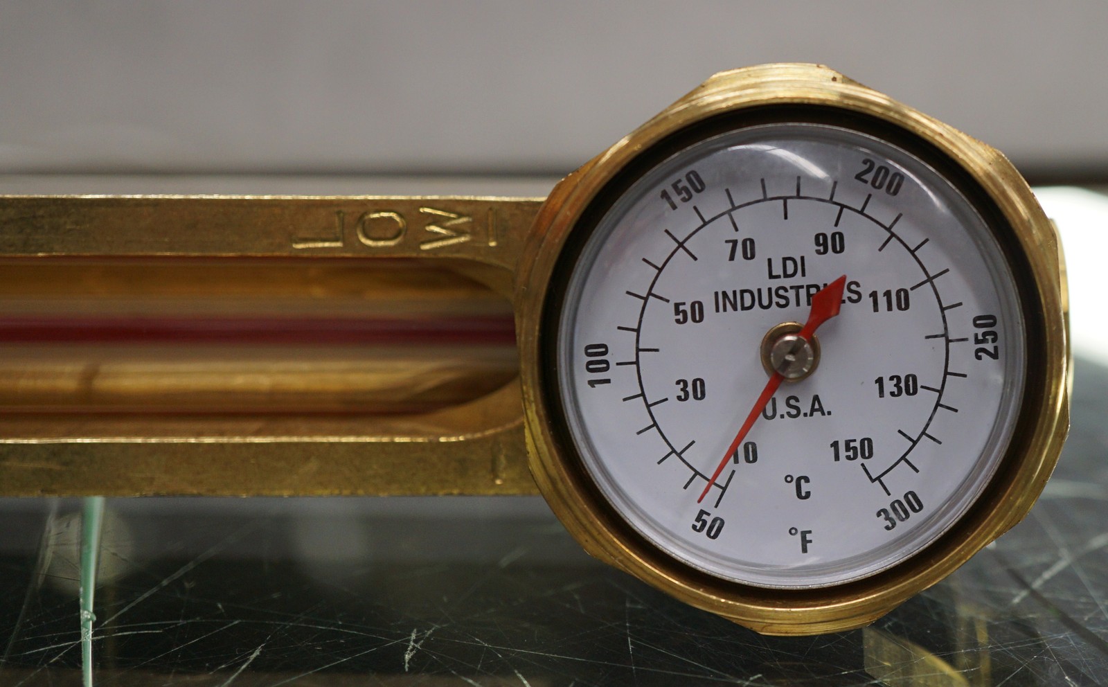 LDI INDUSTRIES G615-11-B-1 BRASS LIQUID THERMOMETER SIGHT INDICATOR GAGE 17388