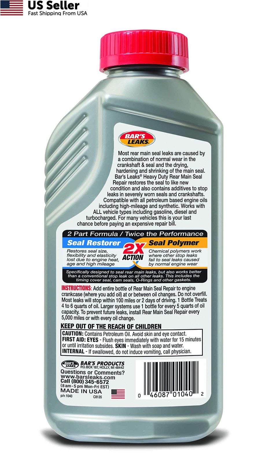 Bars Leaks Rear Main Seal Repair 16.9oz Engine Oil Stop Leak FROM USA