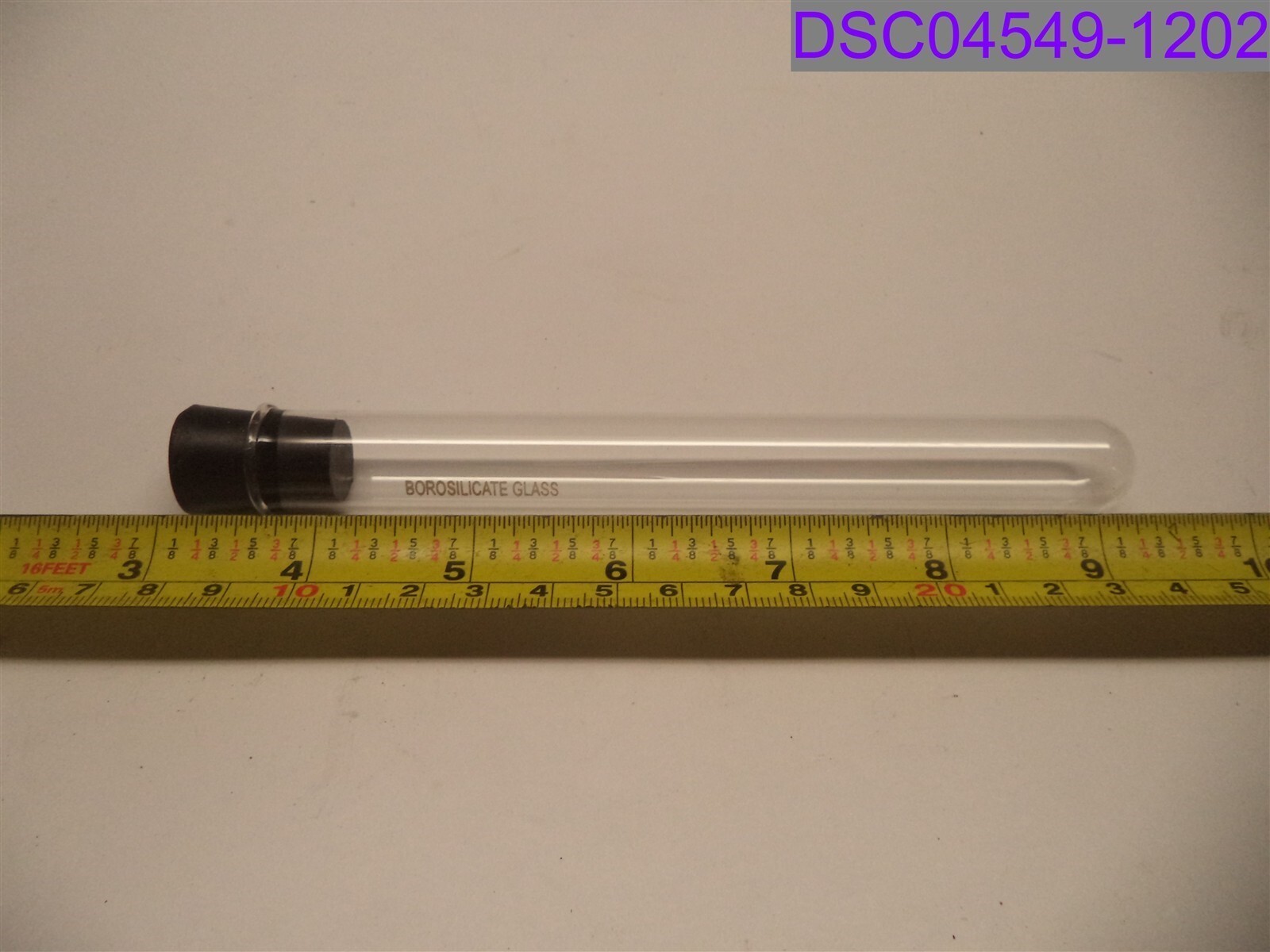 Qty = 1 Box of 8: Borosilicate Glass Test Tube & Stopper P/N 08741