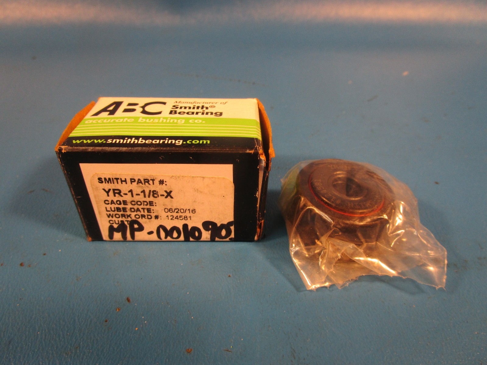SMITH BEARING YR-1-1/8-X, Yoke Roller, .3125 Bore, OD 1 1/8, Double Sealed
