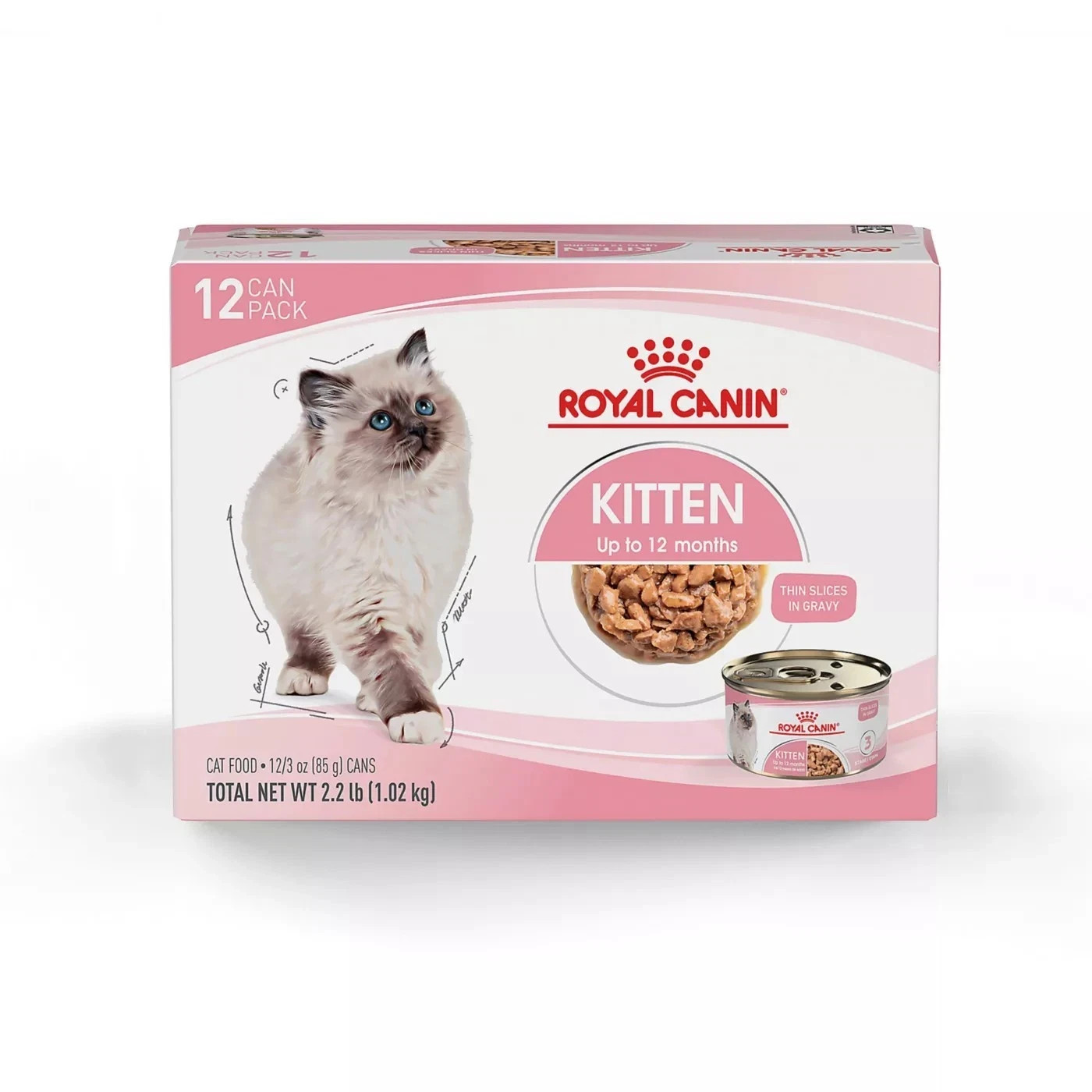 Royal Canin Health Nutrition Kitten Thin Slices in Gravy Wet Cat Food -3oz, 24CT