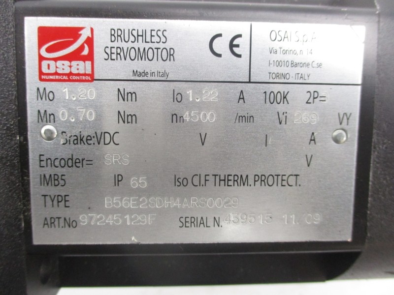 OSAI B56E2SDH4ARS0029 97245129F 269V 1.22A UNMP