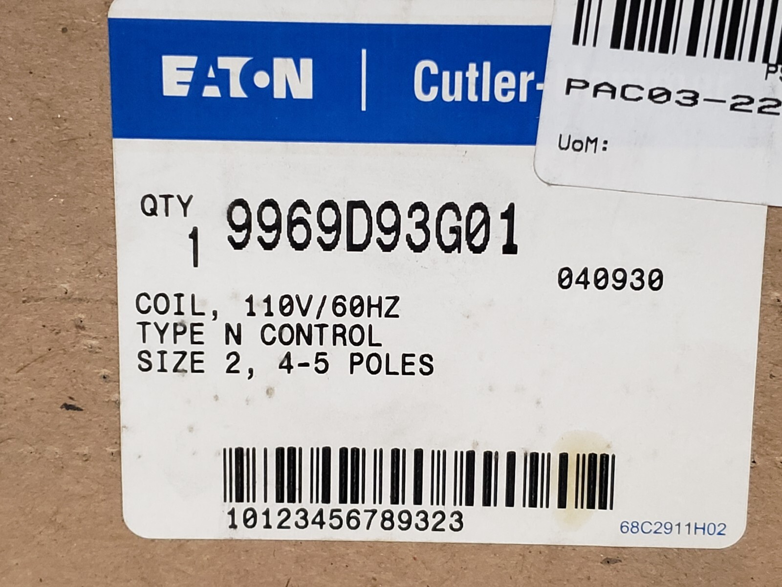 EATON/CUTLER HAMMER 9969D93G01 COIL 110V 60HZ SIZ E 4-5 POLES NIB