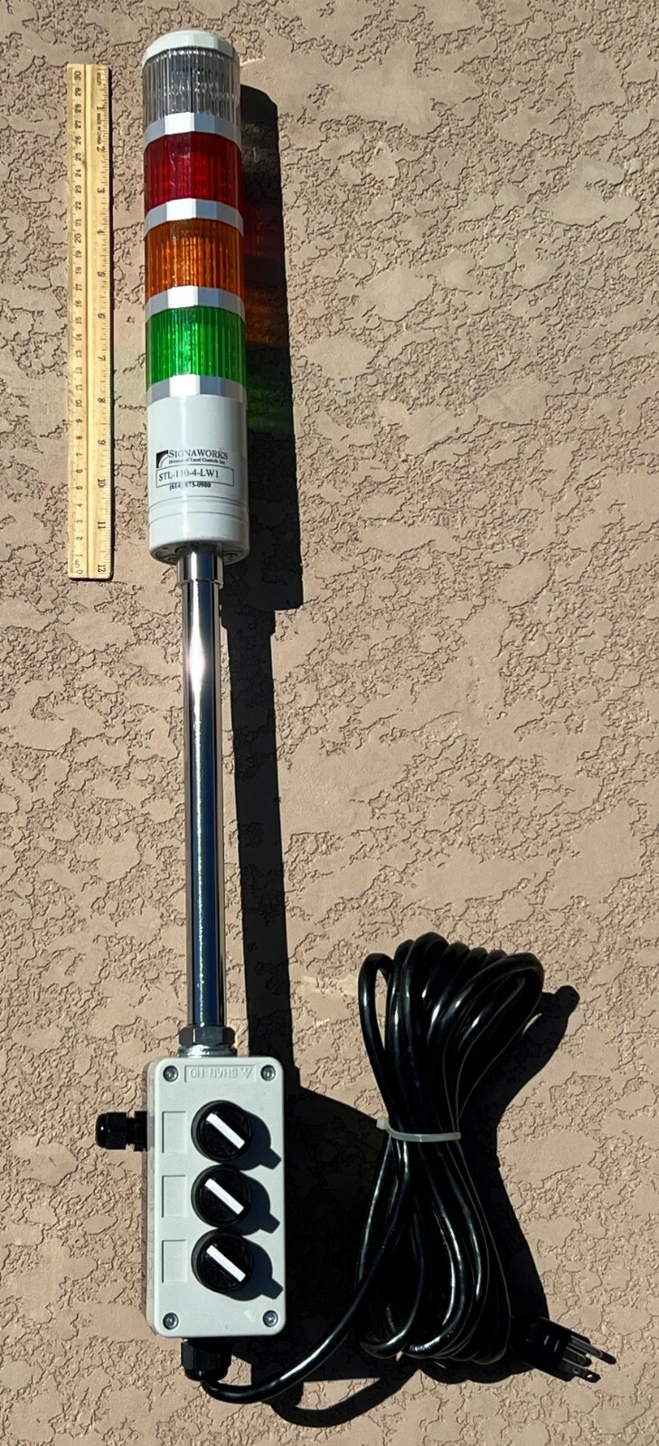 SIGNAWORKS STL-110-4-LW1 EXCEL CONTROLS LED AND ON TOWER LIGHT 4 STACK & MOUNT