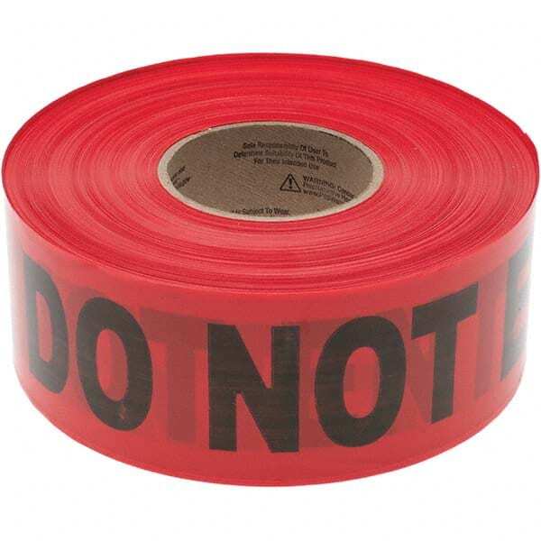 1,000′ Long x 3″ Wide Roll, Polyethylene, Black & Red Barricade Tape