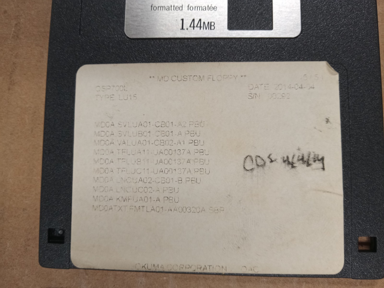Okuma Micro Floppy Disk Case E8048-090-426-1
